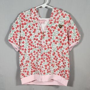 Juicy Couture Strawberry Print Kids Hoodie With Maty Shorts Girls Size 12